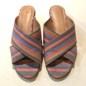 Madewell 8 Cotton Rainbow Slides Sandals 🌈